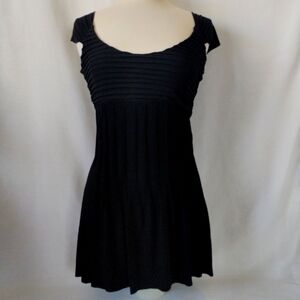 Marshall Rousso Carina Black Babydoll Mini Dress Flowy Sleeveless Goth Fairy